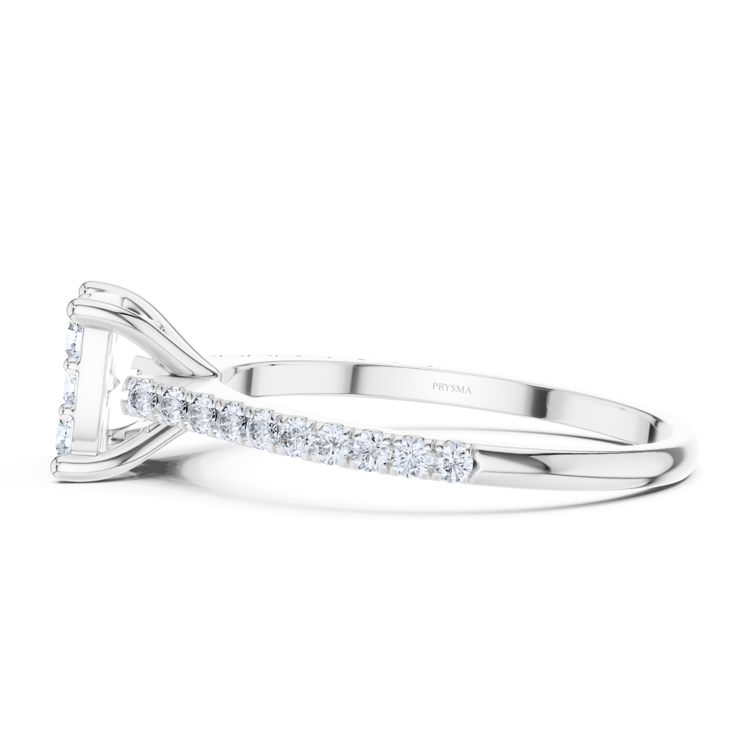 Celeste Cluster Princess Lab Diamond Ring