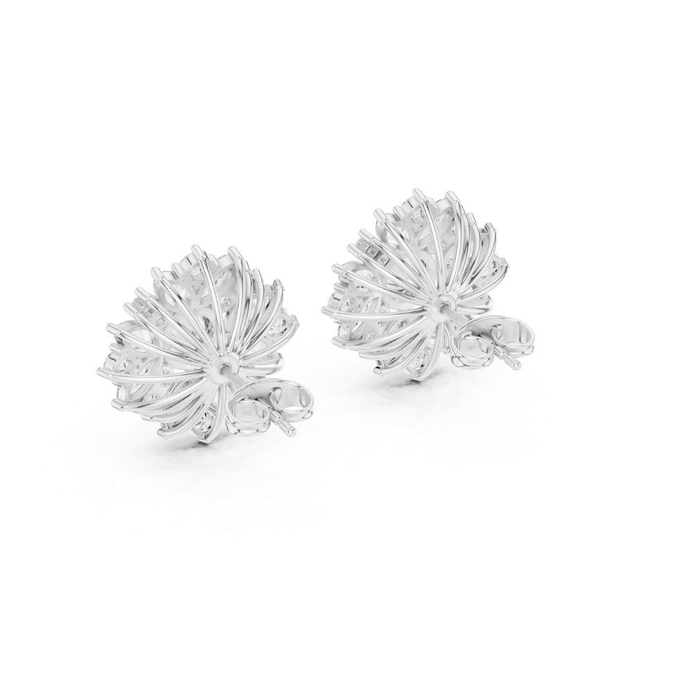 Radiant Bloom Diamond Cluster Earrings
