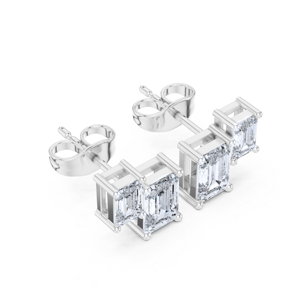 Modern Edge Double-Bar Diamond Studs