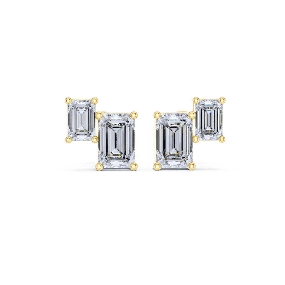 Modern Edge Double-Bar Diamond Studs
