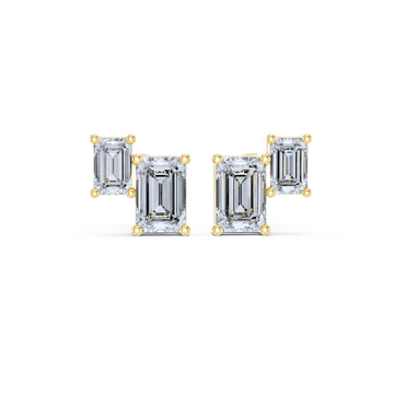 Modern Edge Double-Bar Diamond Studs