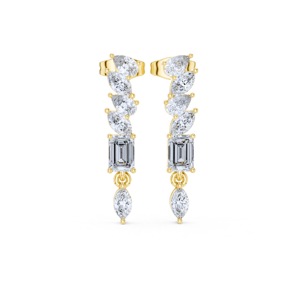 Celestia Marquise & Emerald Drop Earrings