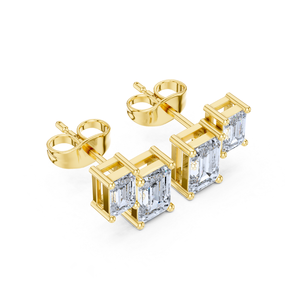 Modern Edge Double-Bar Diamond Studs