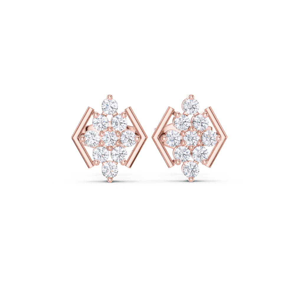 Radiant Prism Diamond Stud Earrings