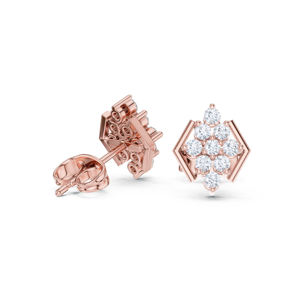 Radiant Prism Diamond Stud Earrings