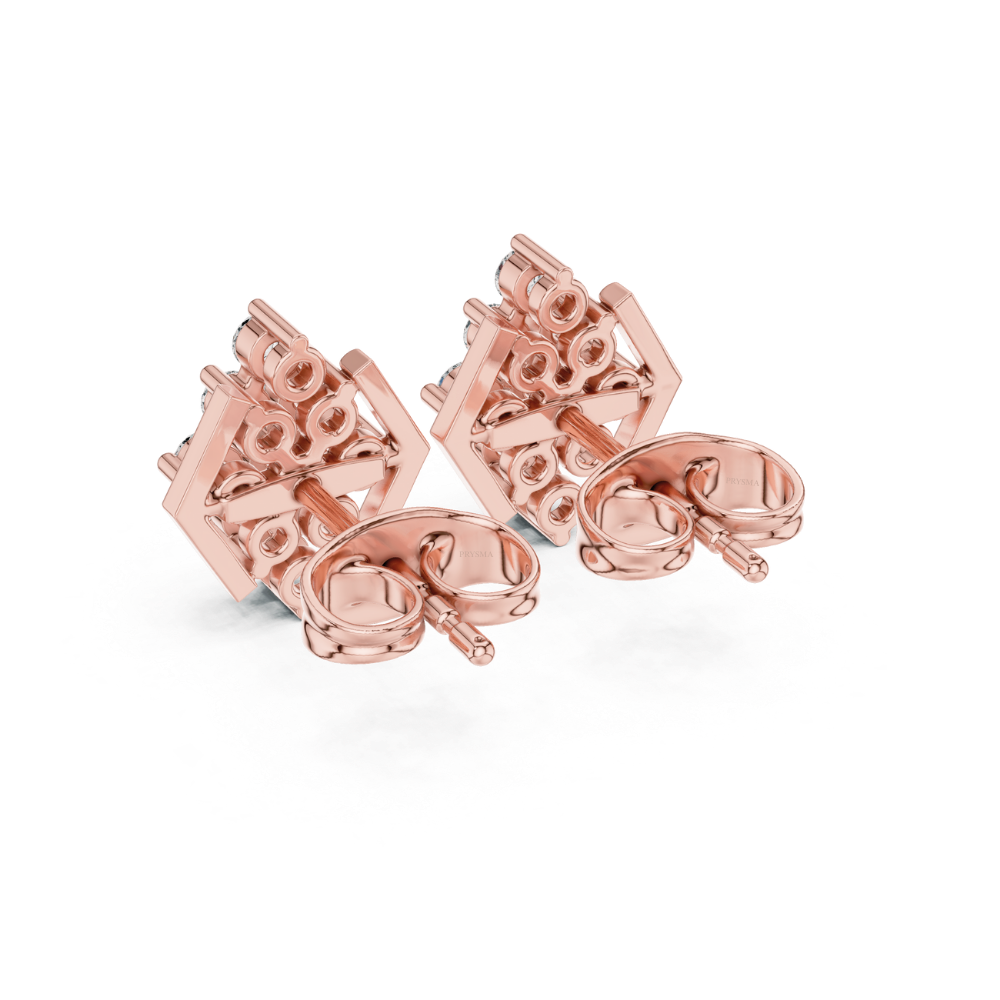 Radiant Prism Diamond Stud Earrings