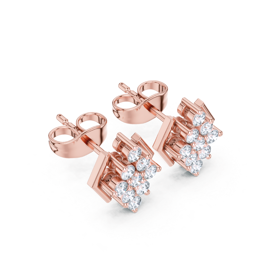 Radiant Prism Diamond Stud Earrings