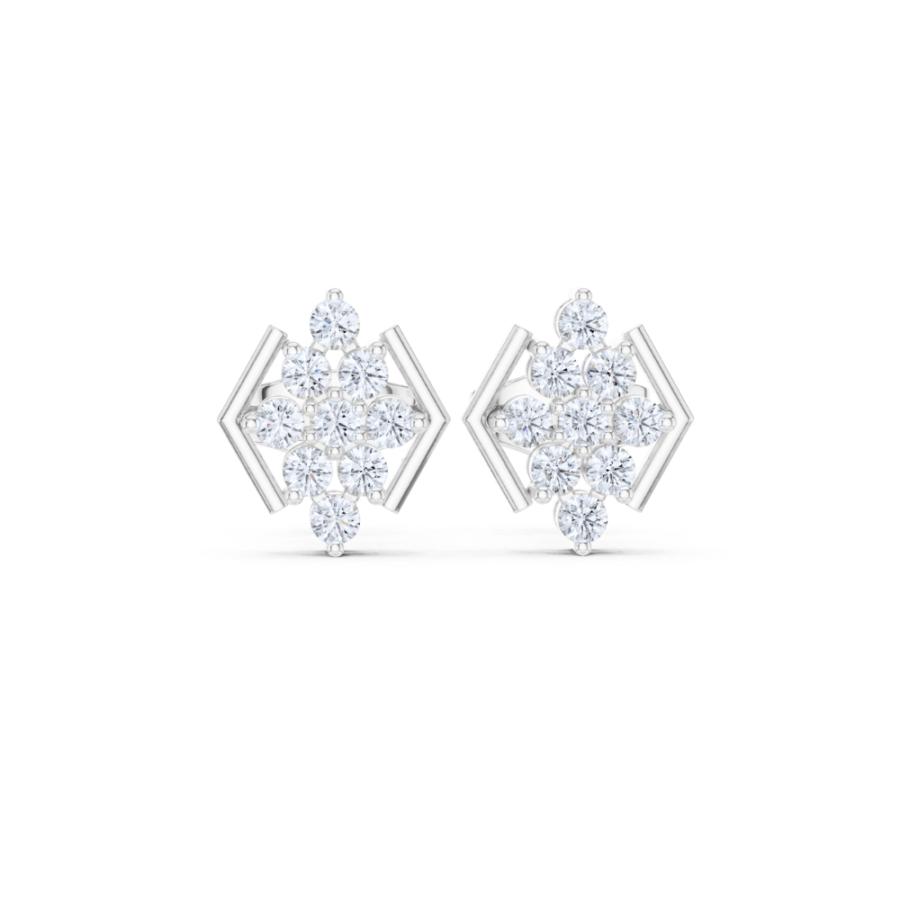 Radiant Prism Diamond Stud Earrings