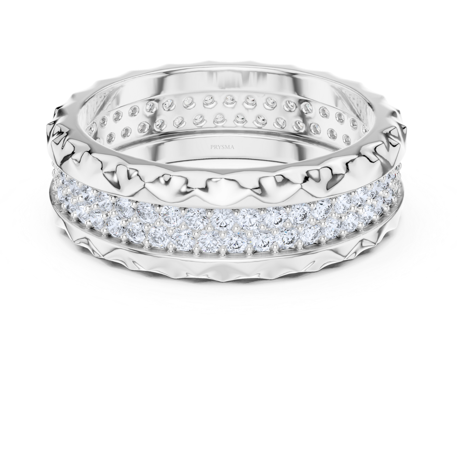 Luxury Diamond Pave Band With Textured Edge