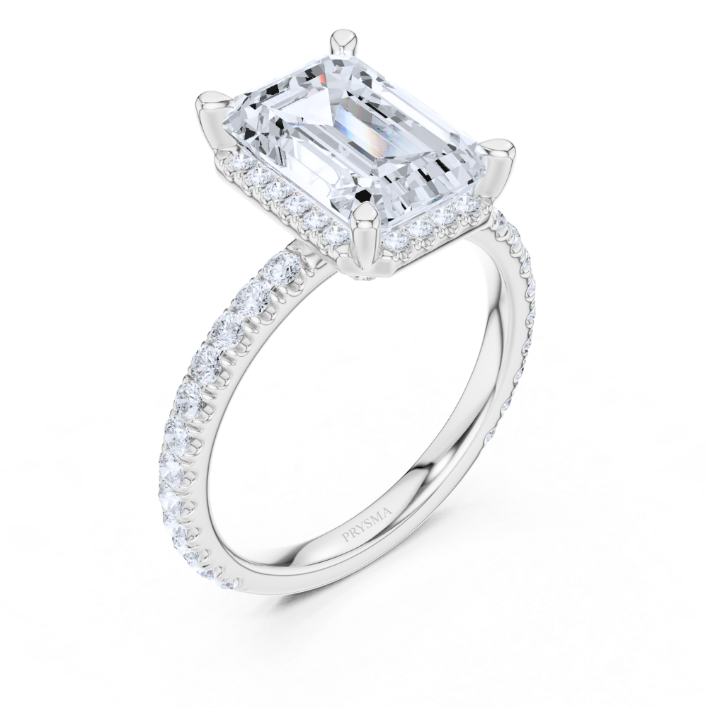 The Regal Emerald Halo Ring