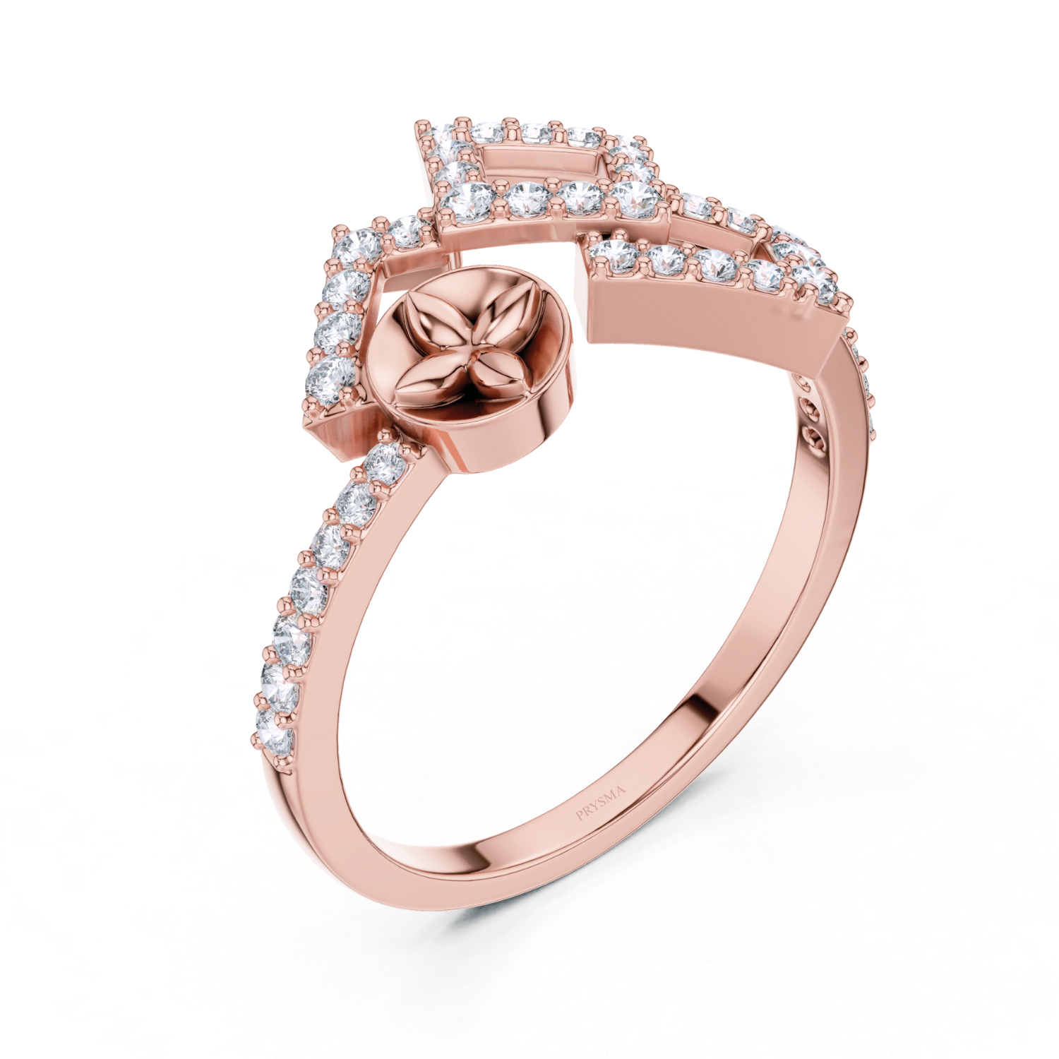 Modern Geometric Diamond Ring