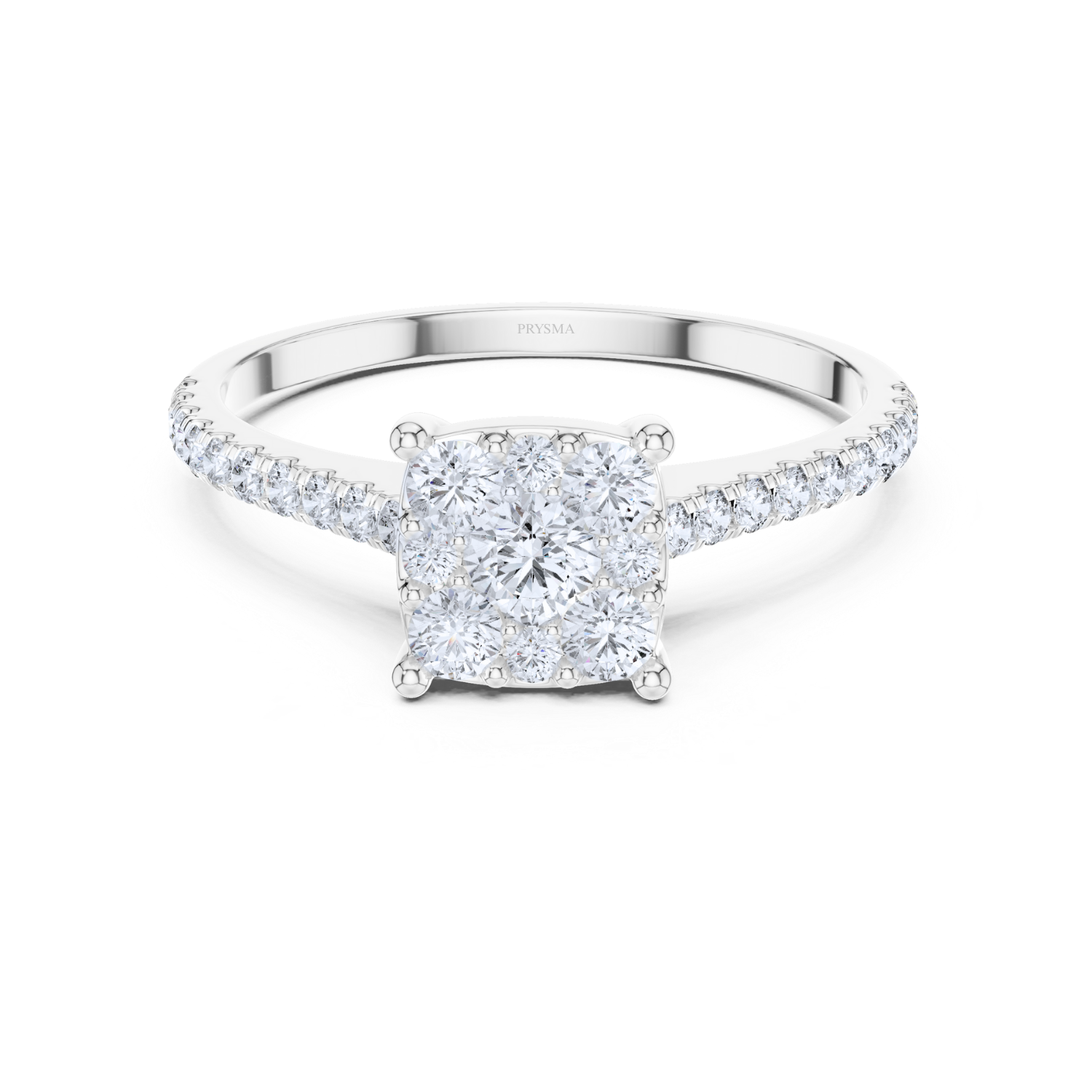 Celeste Cluster Princess Lab Diamond Ring