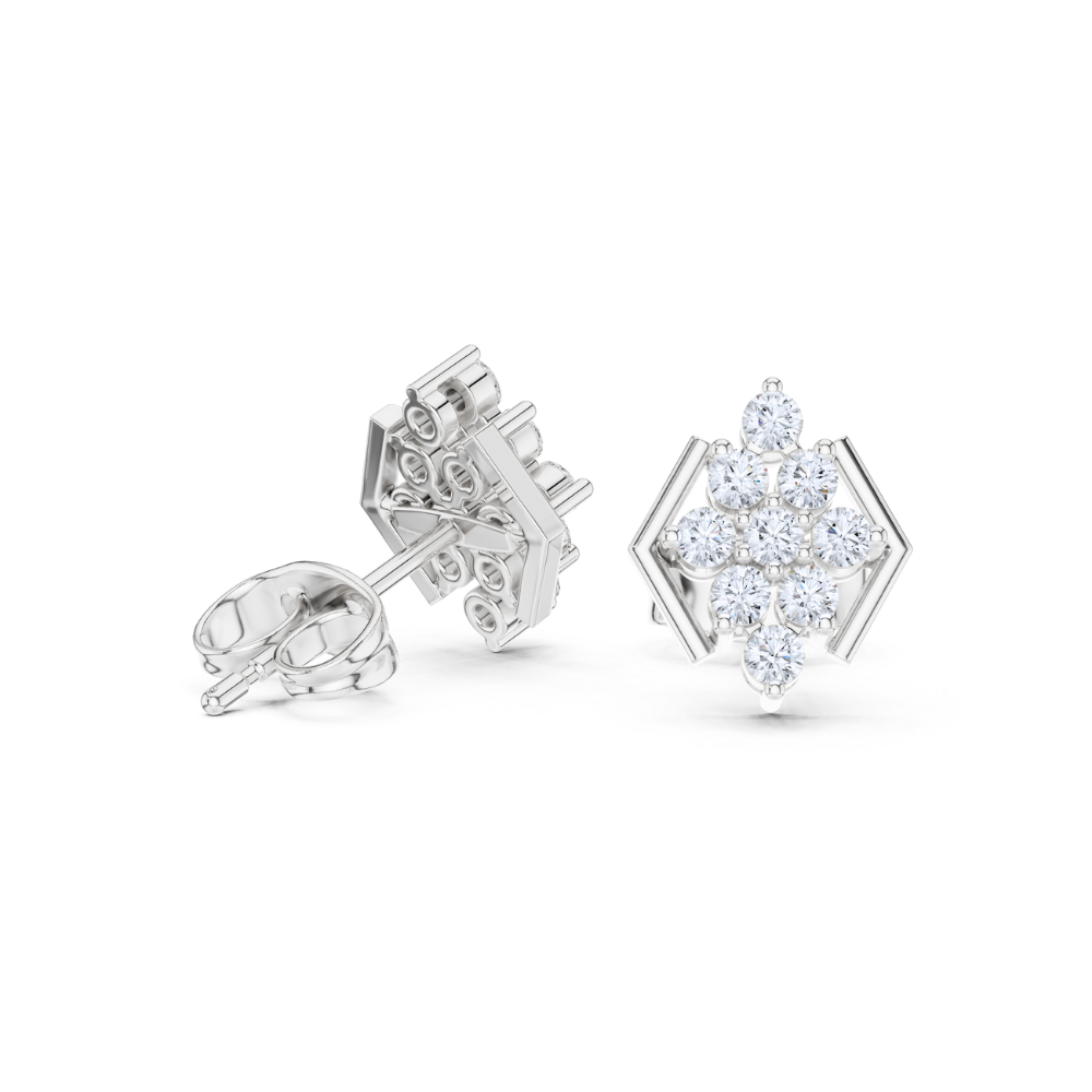 Radiant Prism Diamond Stud Earrings