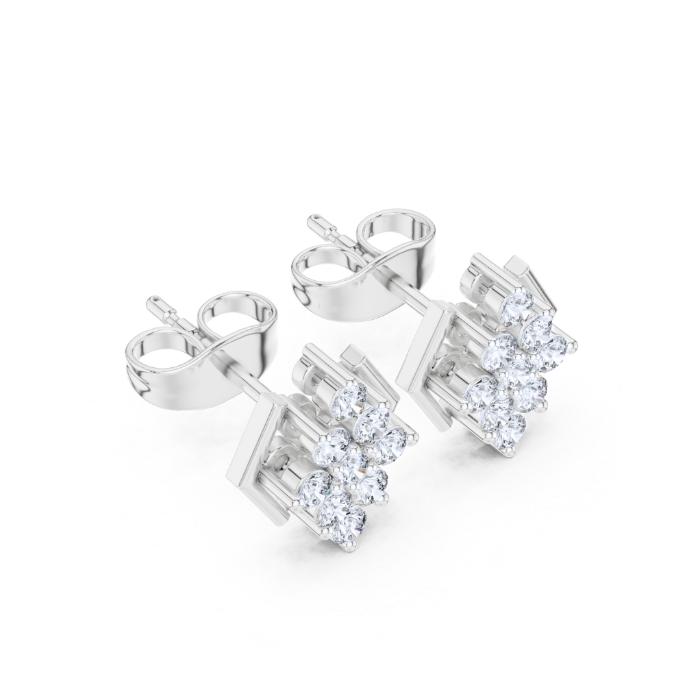 Radiant Prism Diamond Stud Earrings