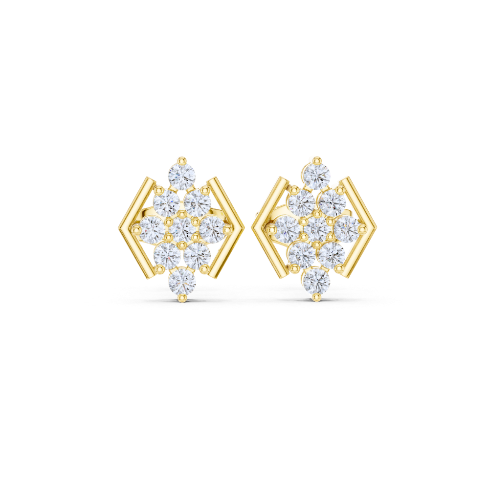 Radiant Prism Diamond Stud Earrings