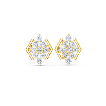 Radiant Prism Diamond Stud Earrings