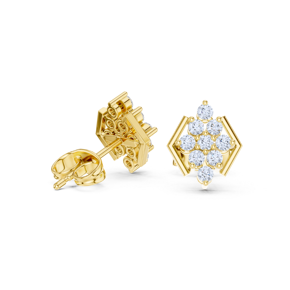 Radiant Prism Diamond Stud Earrings