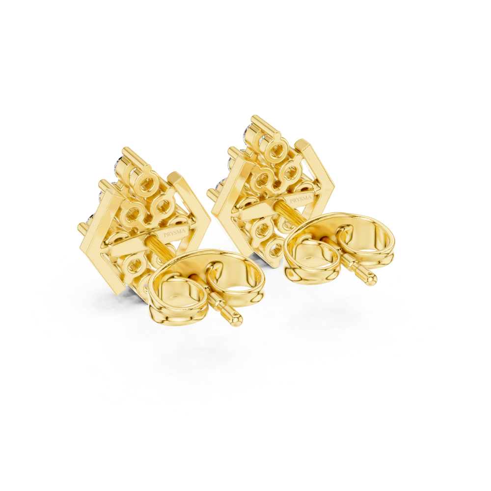Radiant Prism Diamond Stud Earrings