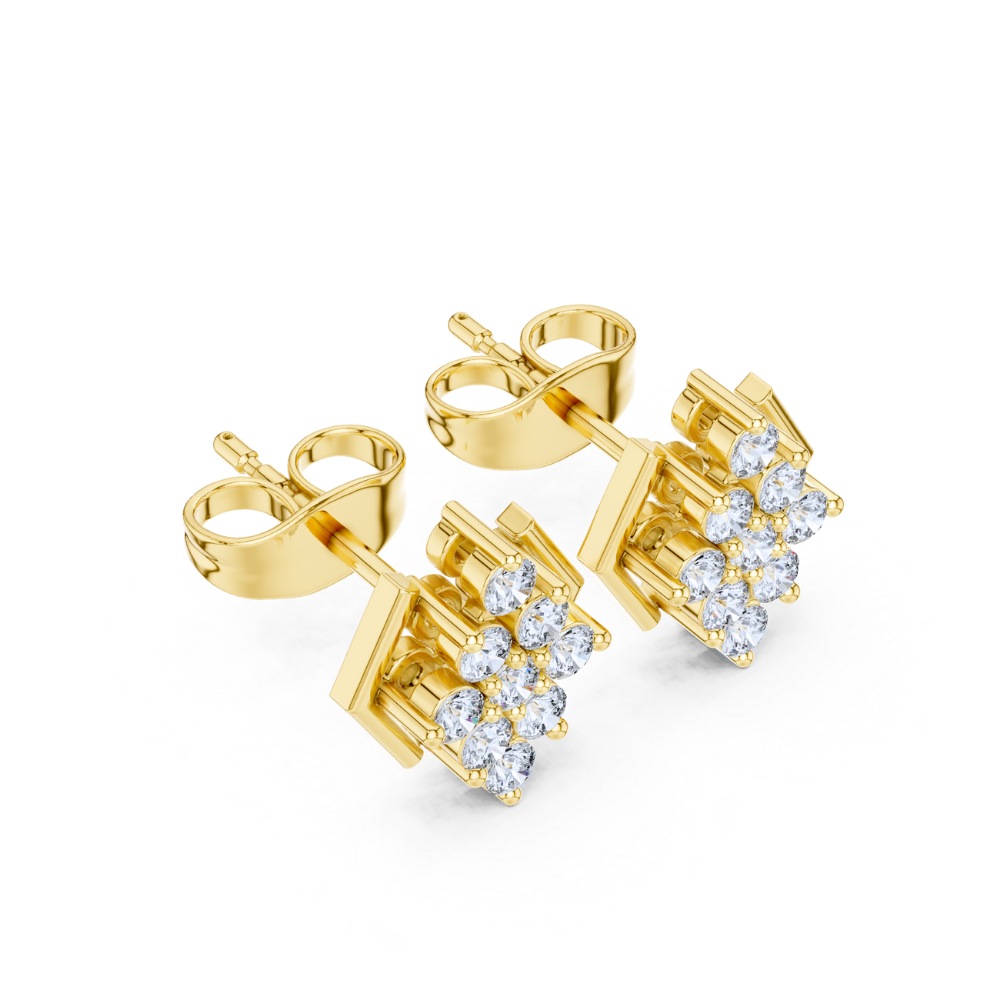 Radiant Prism Diamond Stud Earrings