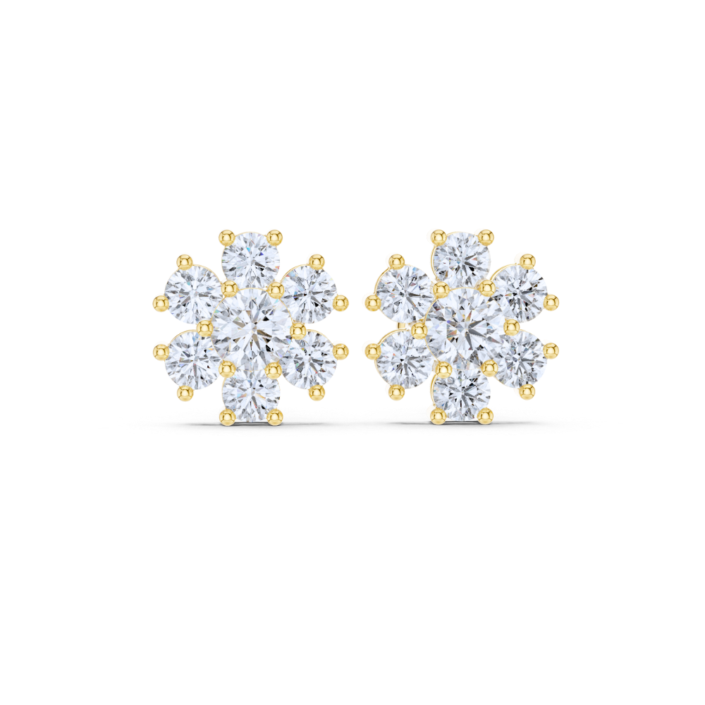 Celeste Cluster Diamond Flower Studs