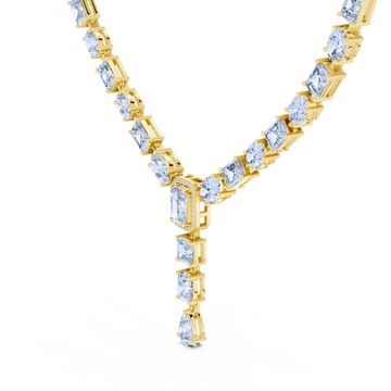 Elegant Y-Drop Diamond Tennis Necklace
