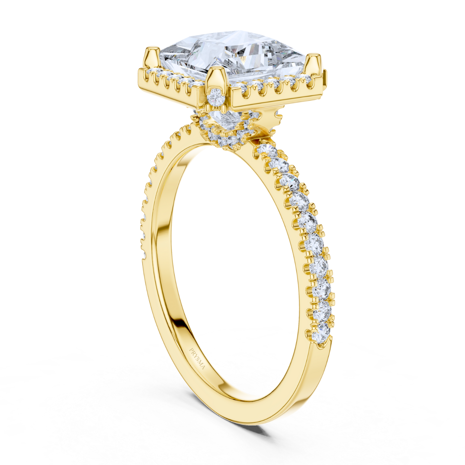 Royal Radiance Princess-Cut Halo Diamond Ring