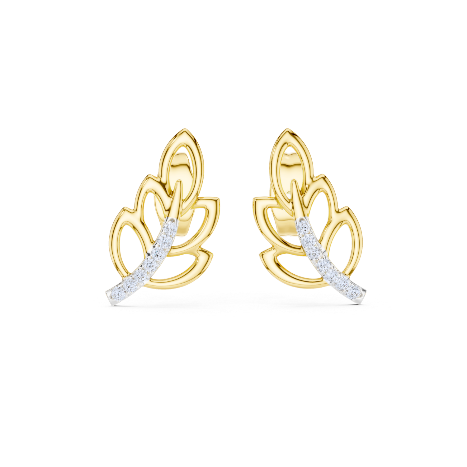 Elegant Leaf Diamond Earrings