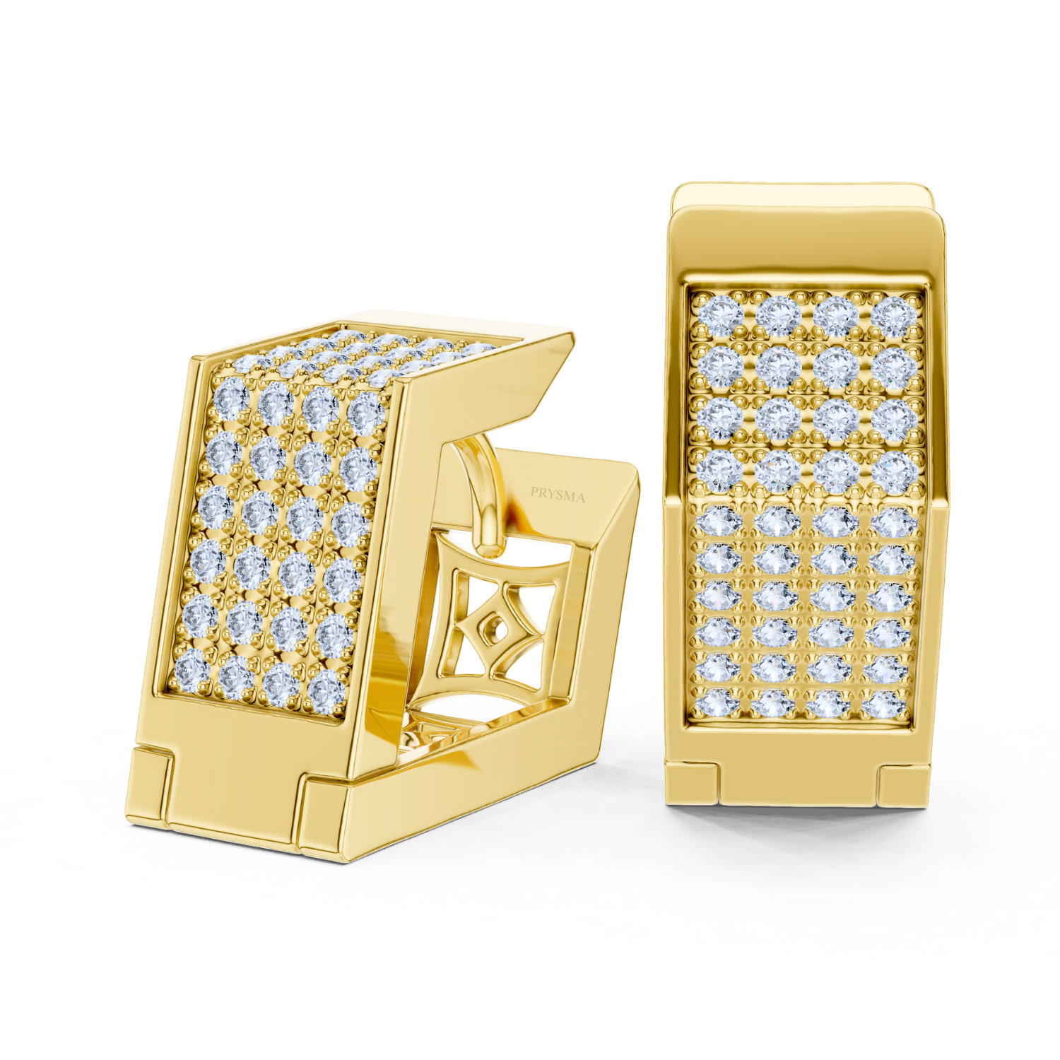 Pave-Set Diamond Huggie Earrings