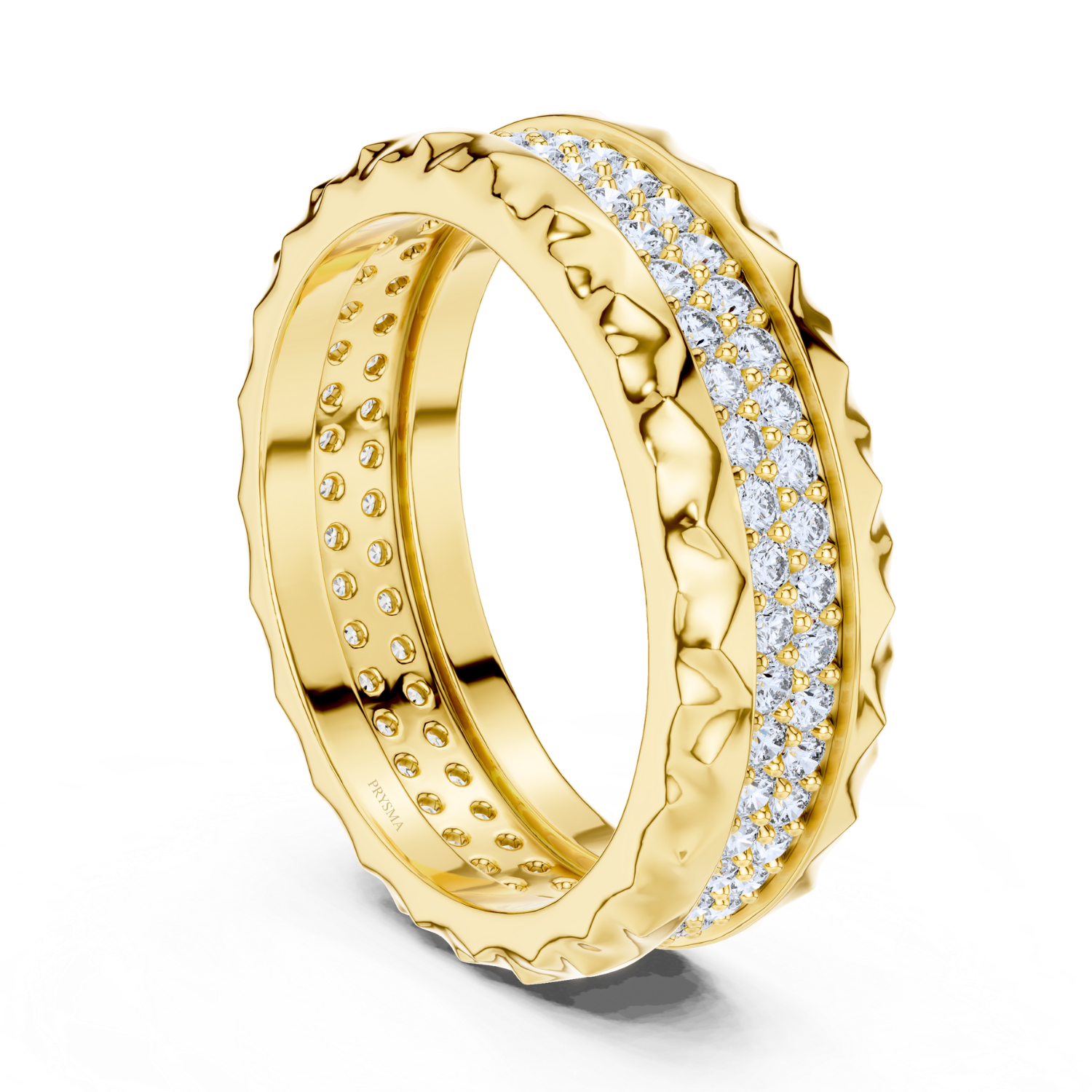 Luxury Diamond Pave Band With Textured Edge