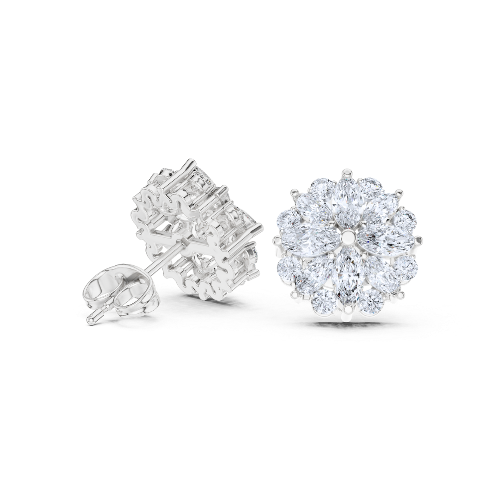 Celestia Floral Diamond Earrings