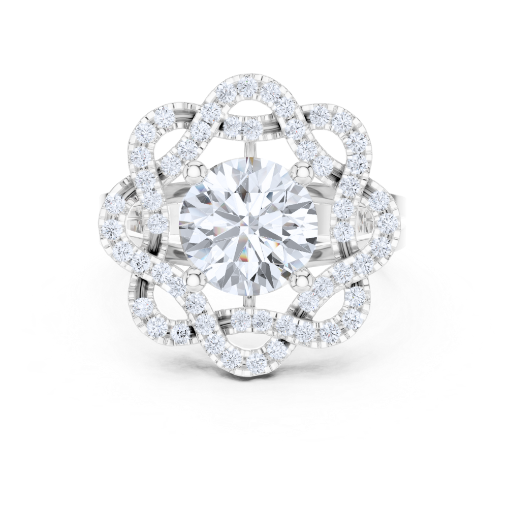 Radiant Blossom Halo Ring