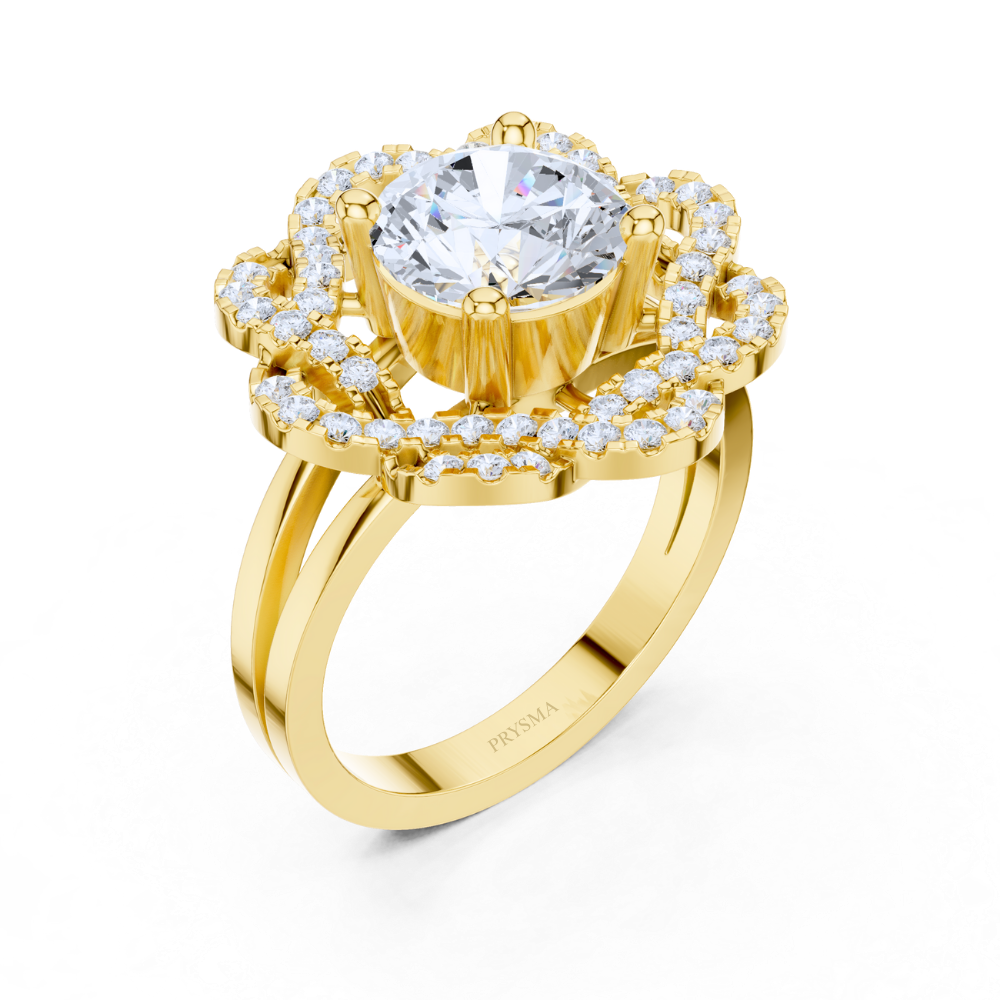 Radiant Blossom Halo Ring