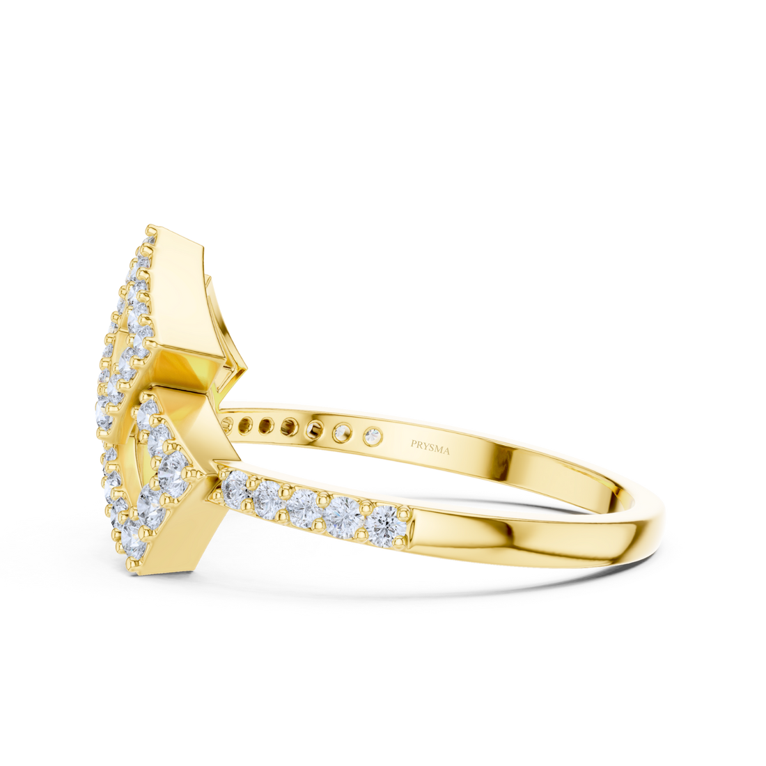 Modern Geometric Diamond Ring