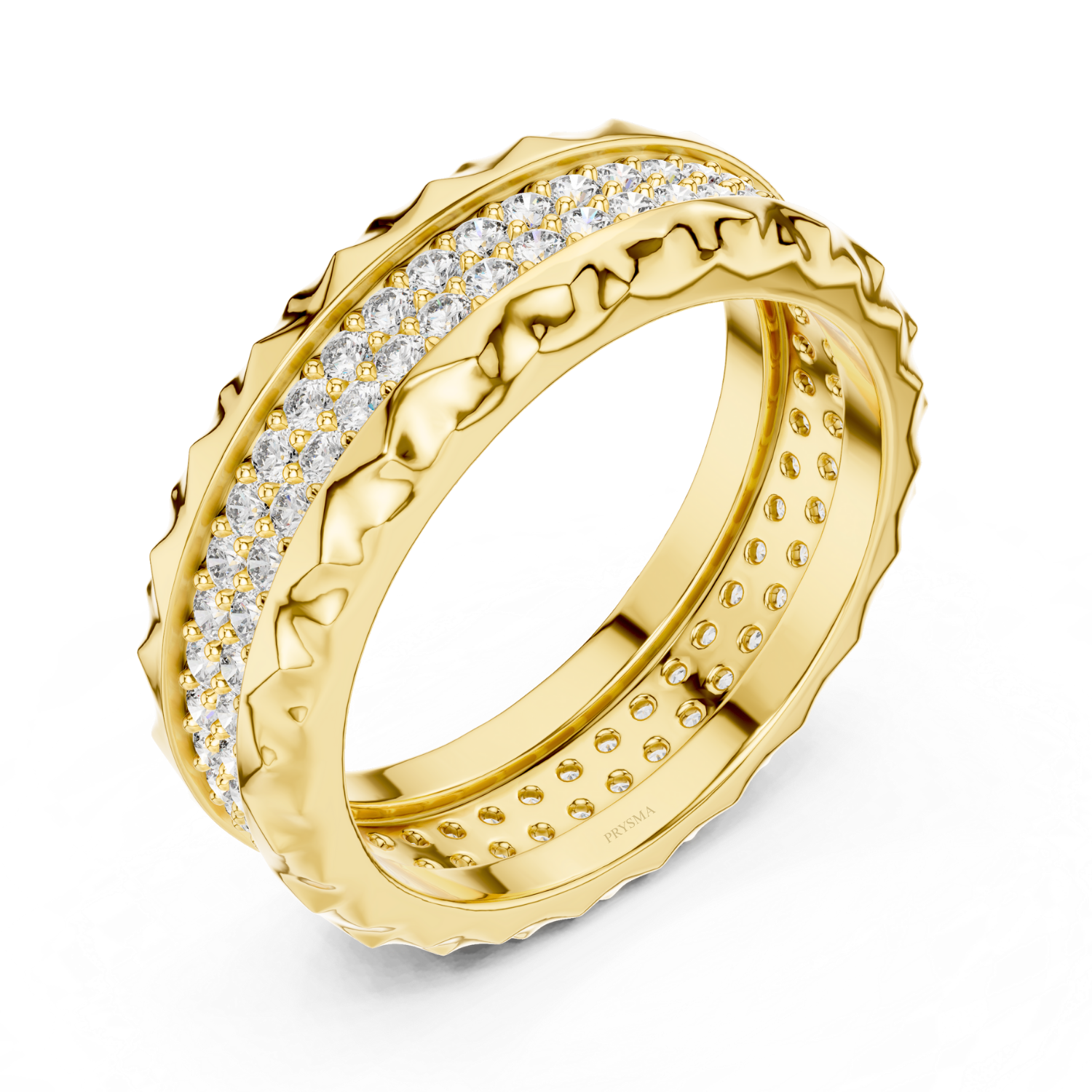 Luxury Diamond Pave Band With Textured Edge