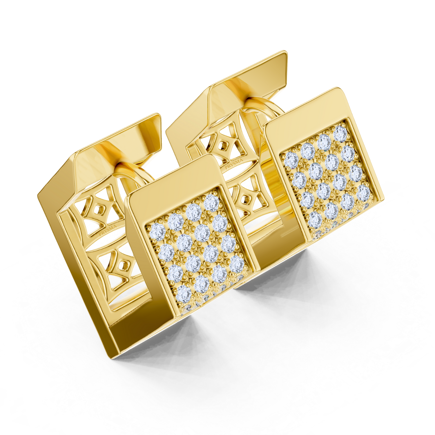 Pave-Set Diamond Huggie Earrings