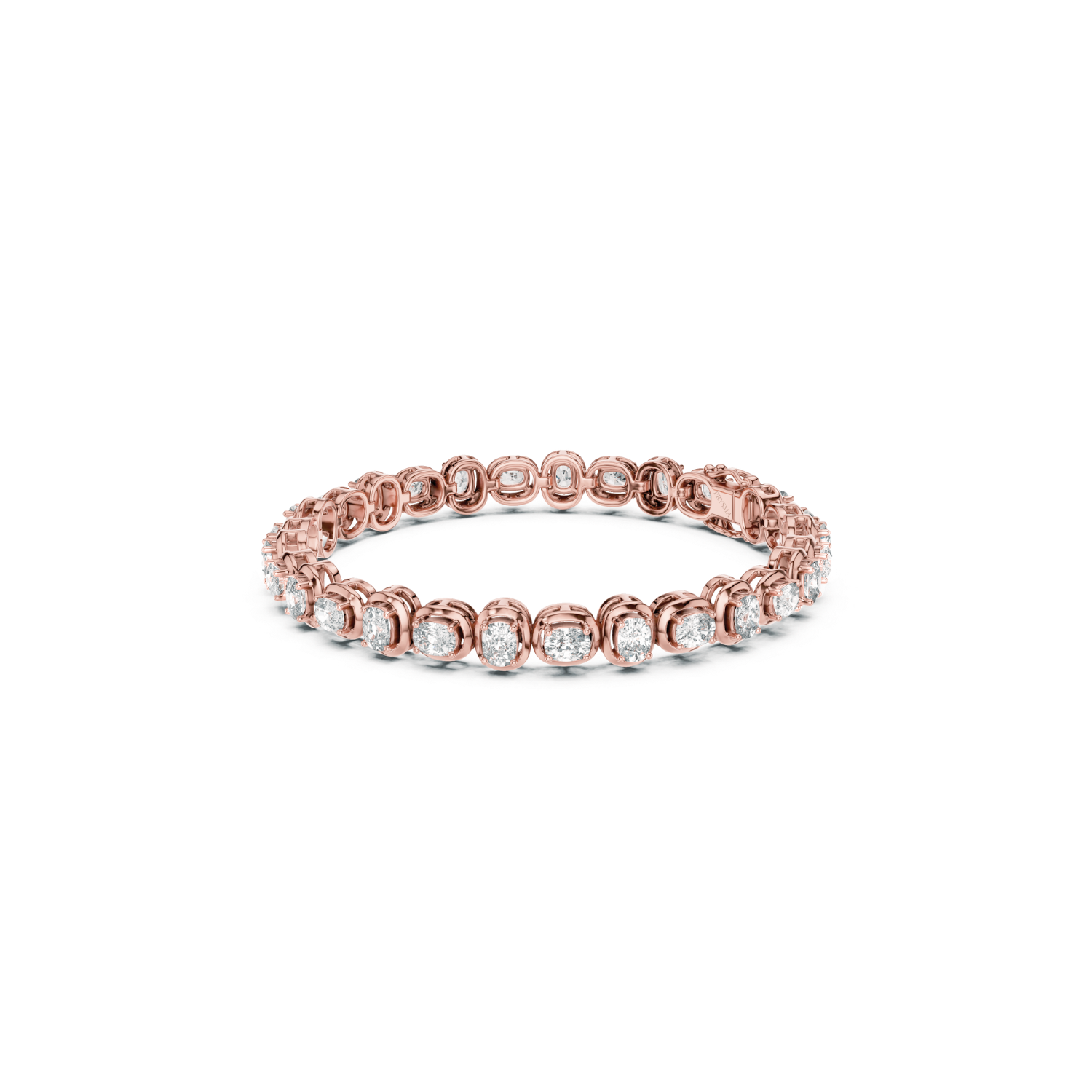 Cushion-Cut Diamond Bezel Tennis Bracelet