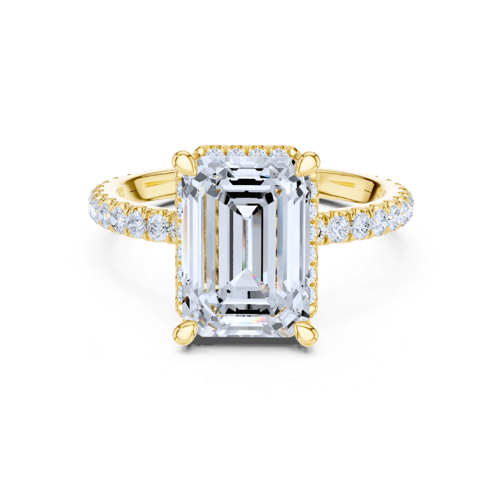 The Regal Emerald Halo Ring