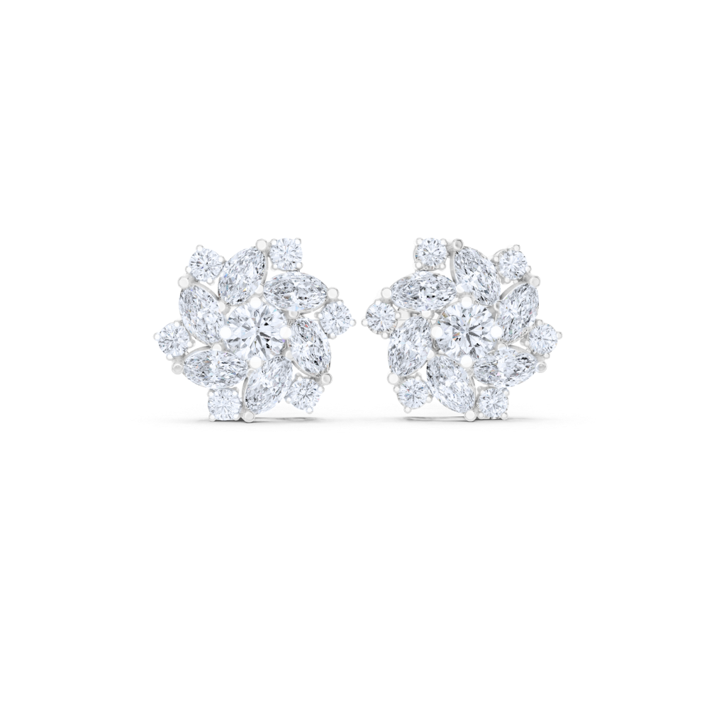 Radiant Bloom Diamond Earrings