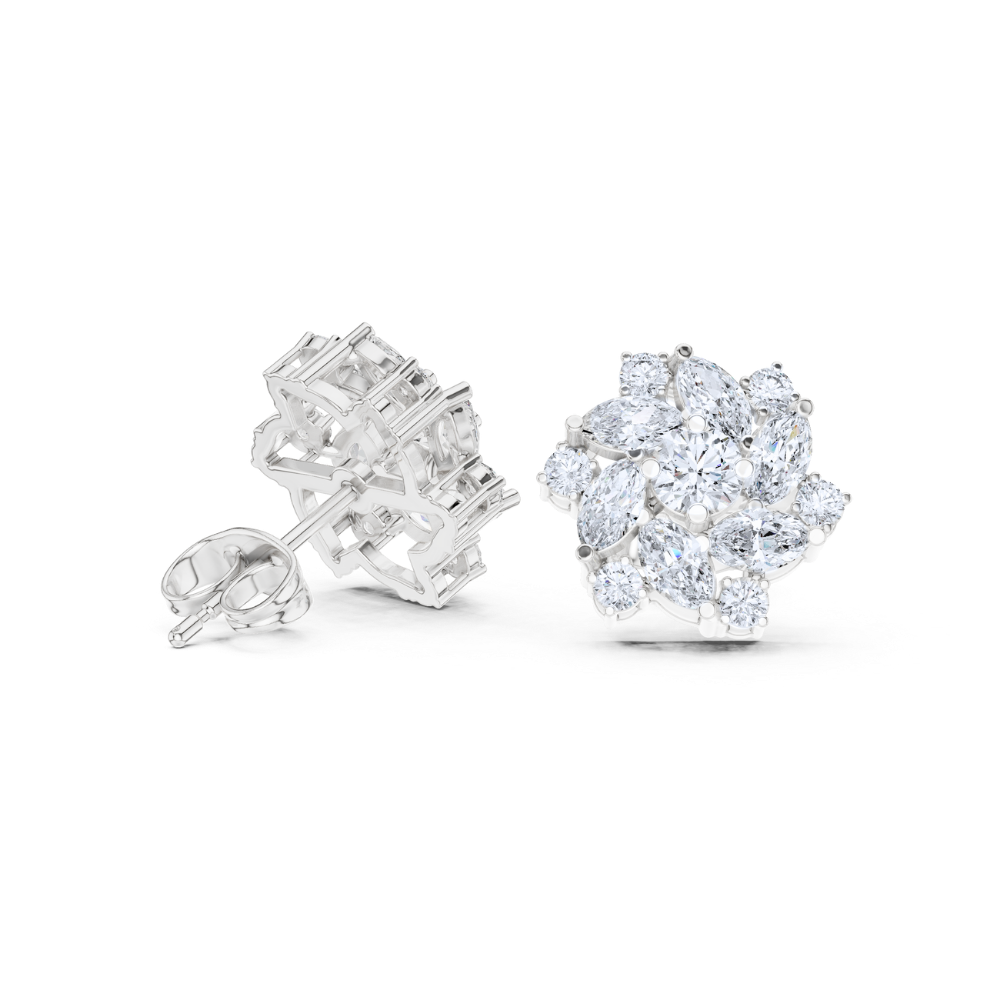 Radiant Bloom Diamond Earrings
