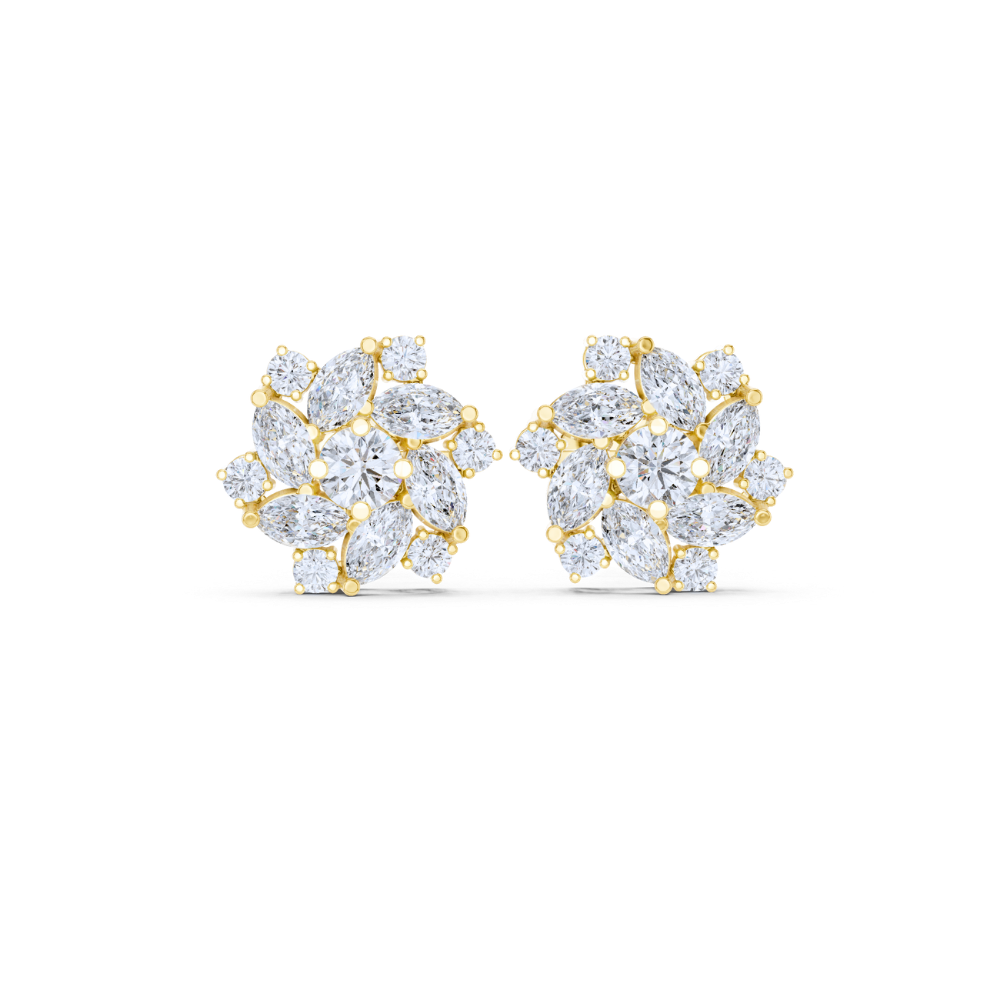 Radiant Bloom Diamond Earrings