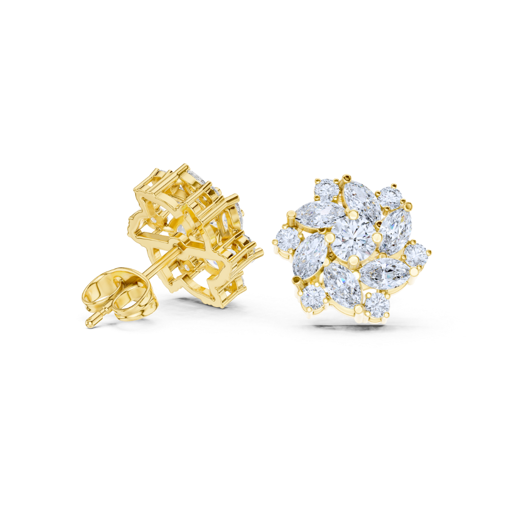Radiant Bloom Diamond Earrings