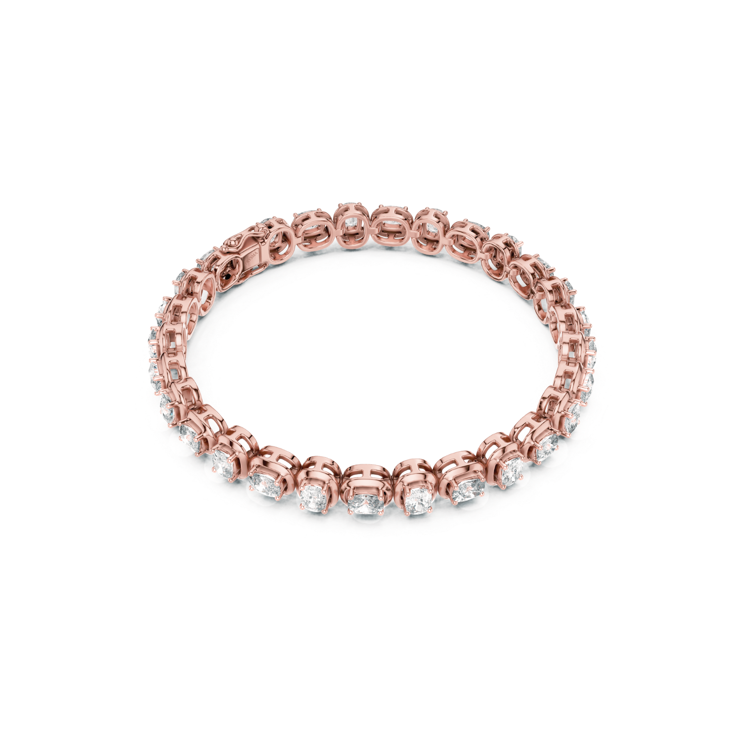 Cushion-Cut Diamond Bezel Tennis Bracelet