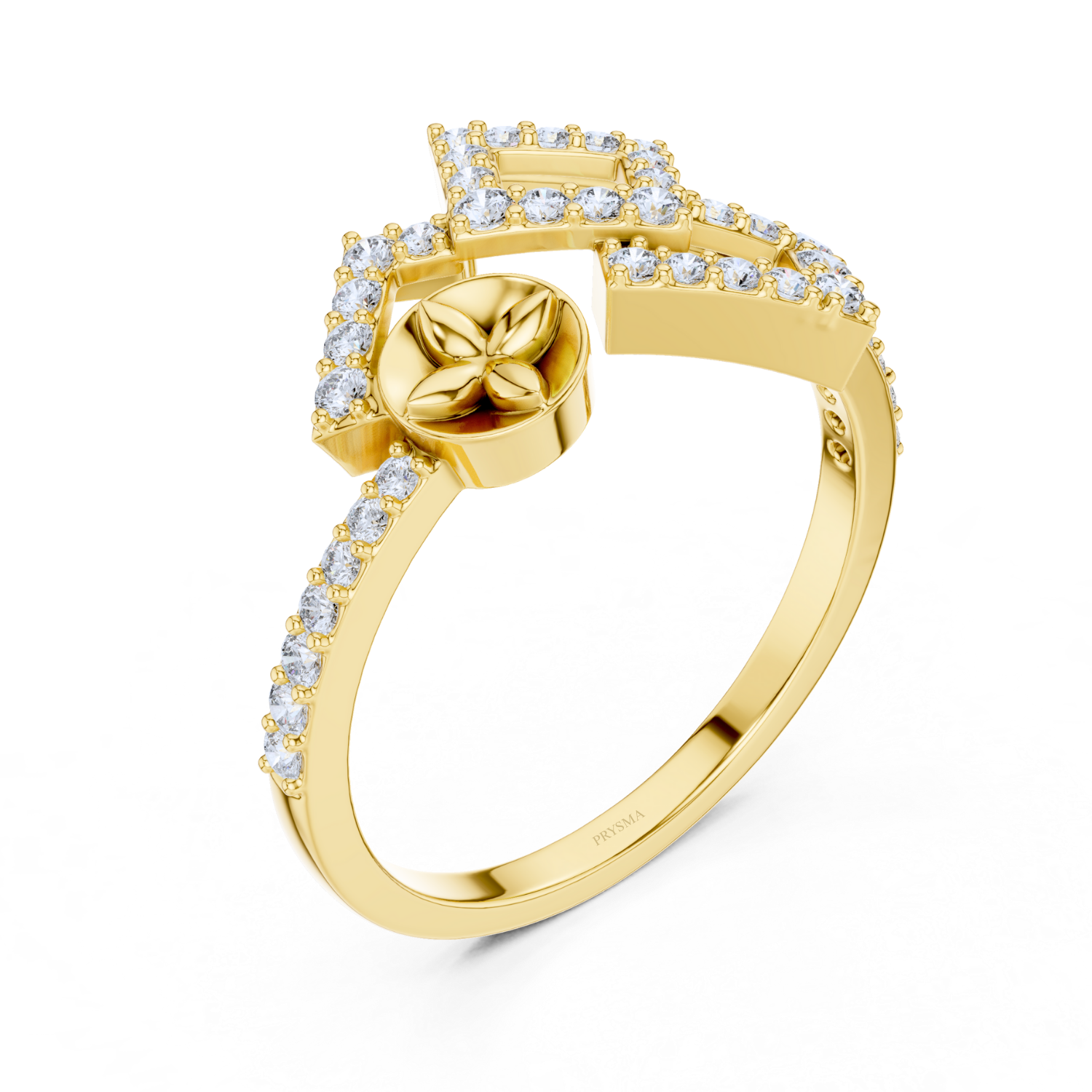 Modern Geometric Diamond Ring