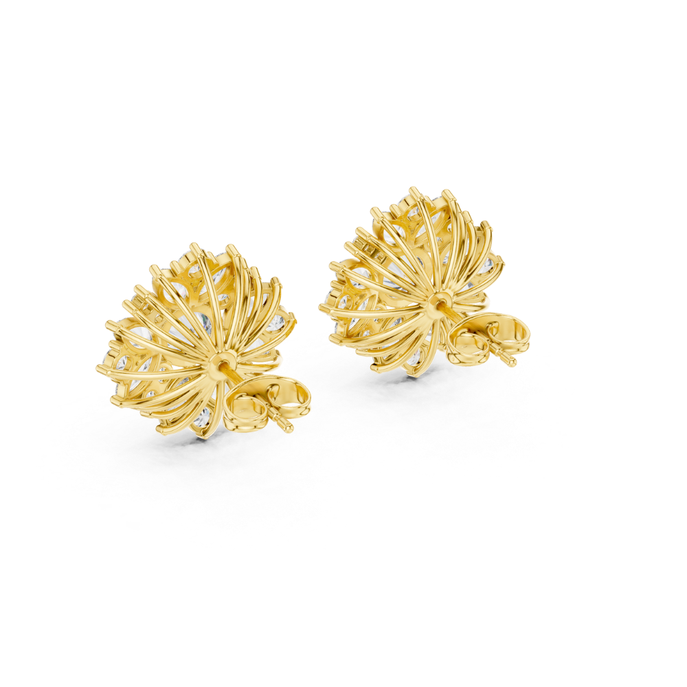 Radiant Bloom Diamond Cluster Earrings