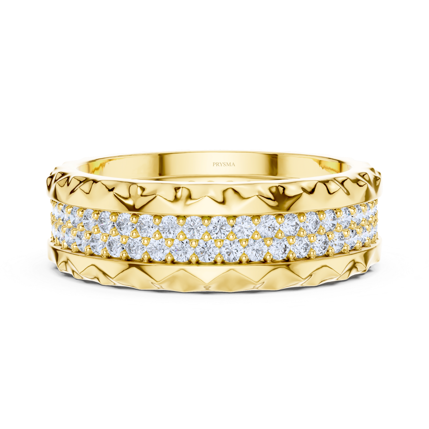 Luxury Diamond Pave Band With Textured Edge