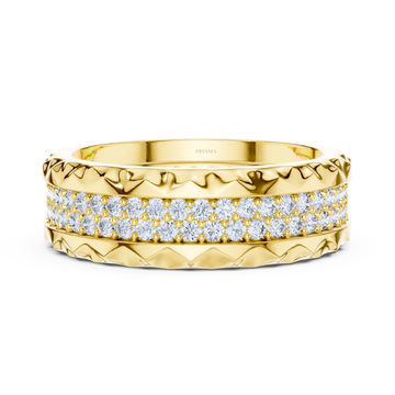 Luxury Diamond Pave Band With Textured Edge