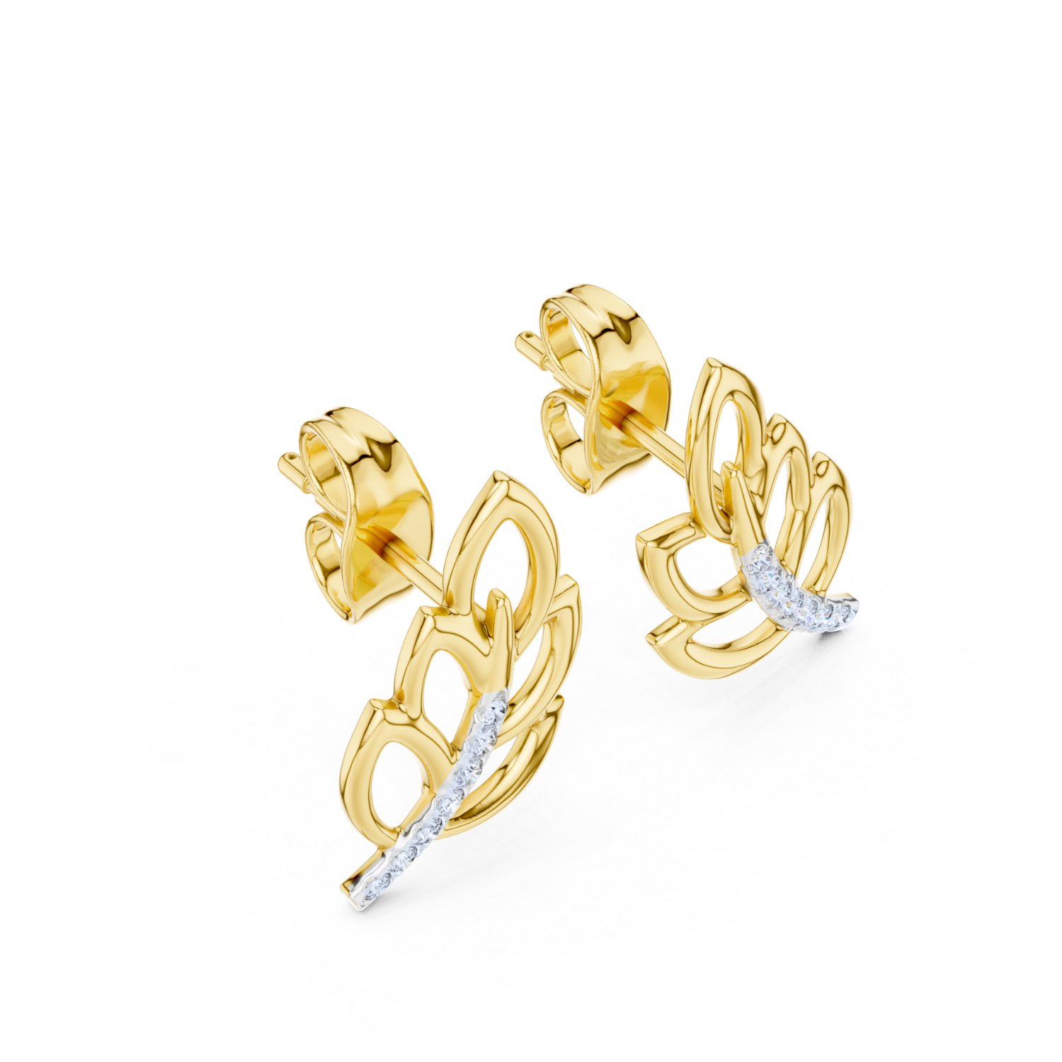Elegant Leaf Diamond Earrings