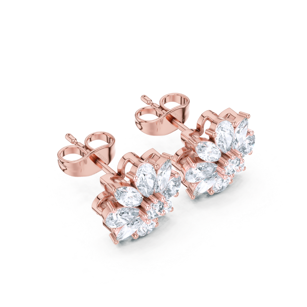 Floral Brilliance Diamond Stud Earrings