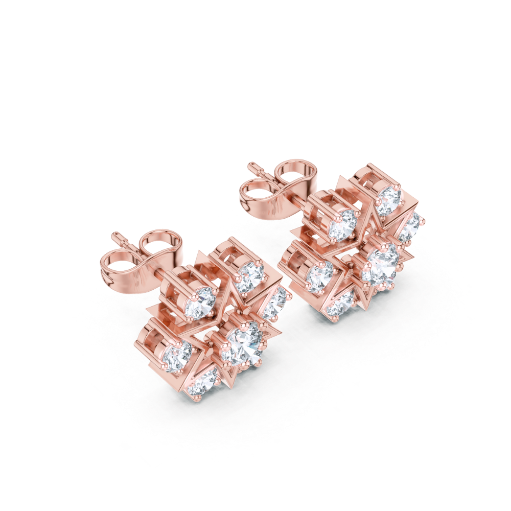 Celestial Starburst Diamond Studs