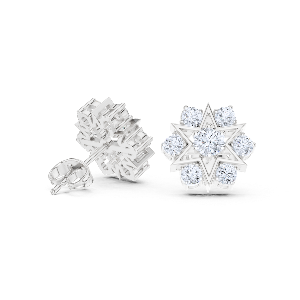 Celestial Starburst Diamond Studs